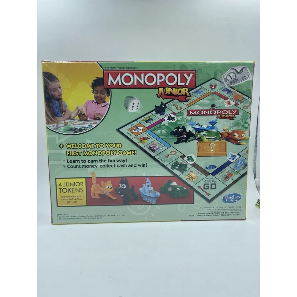 Hasbro Monopoly Junior Cat Dog Car Boat Sealed My First Monopoly Game BRAND NEW